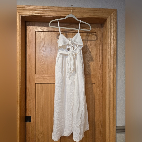 Madewell Double-Tie Cutout Sweetheart Midi Dress white 4 $168 - Picture 9 of 9